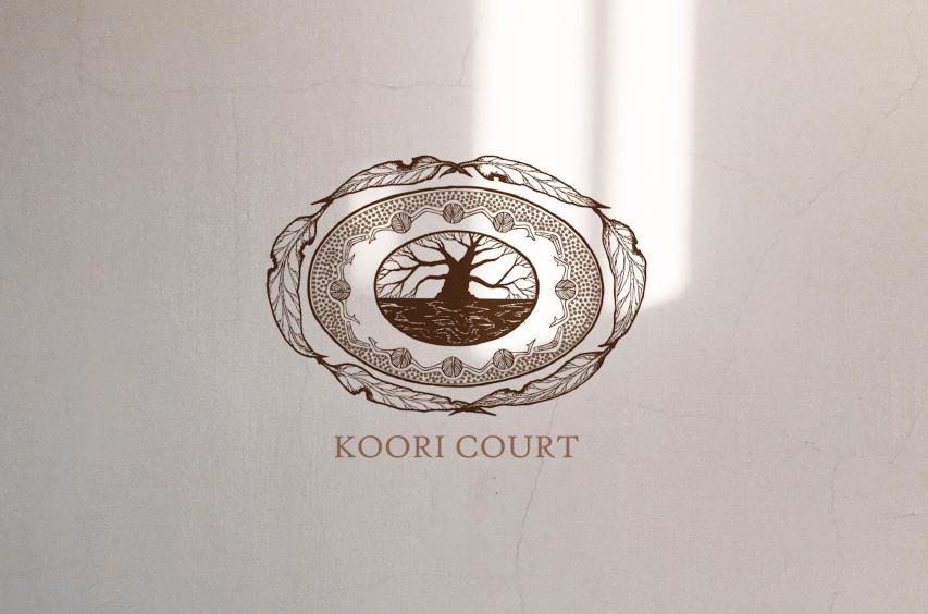 Image of the Koori Court Logo on a wall