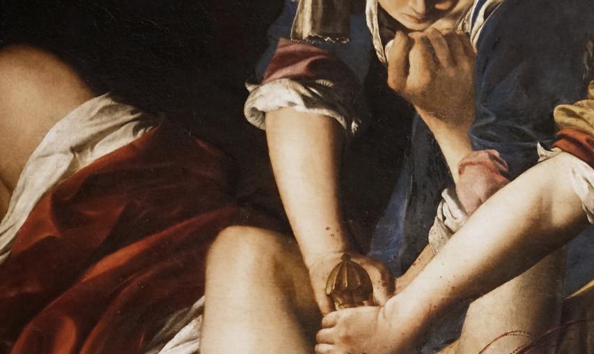 A cropped shot of Artemisia Gentileschi’s ‘Judith beheading Holofernes’